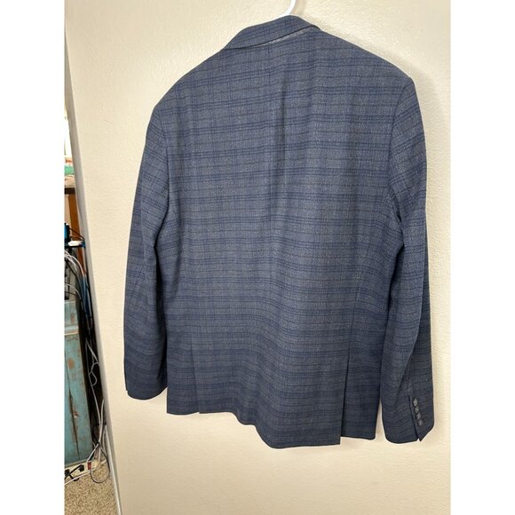 Apt 9 Mens Slim Fit Premier Flex Essential Blazer 44R Plaid Black Polyester - Picture 5 of 8